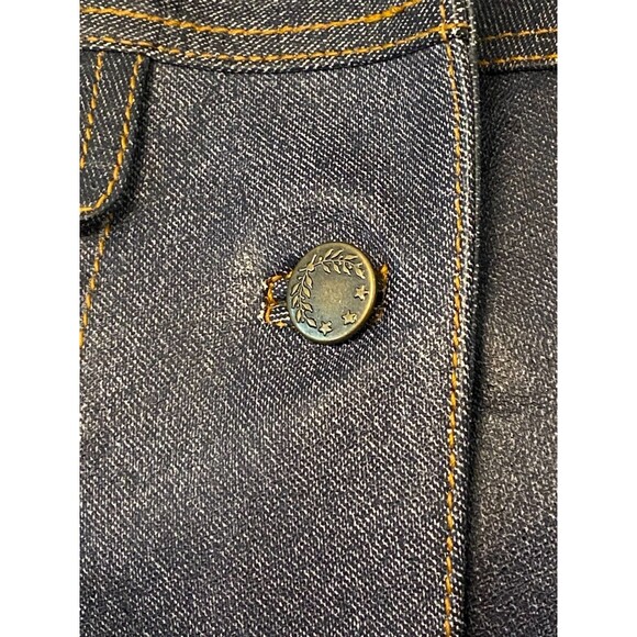 Vericci Leather Jacket Womens Sz S Blue Jean Denim Look Western Cowgirl Moto Y2K - Picture 3 of 10